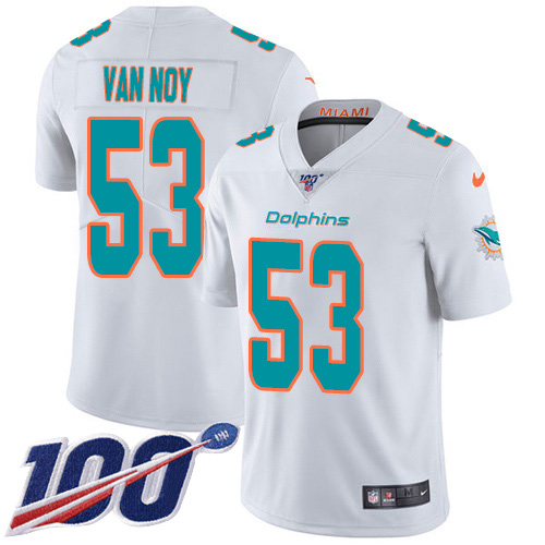 Miami Dolphins 53 Kyle Van Noy White Men Stitched NFL 100th Season Vapor Untouchable Limited Jersey